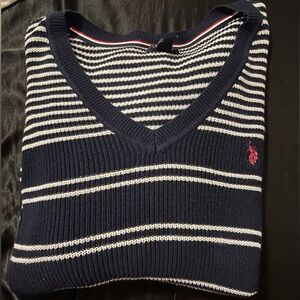 Polo Ralph Lauren navy and white striped long sleeve